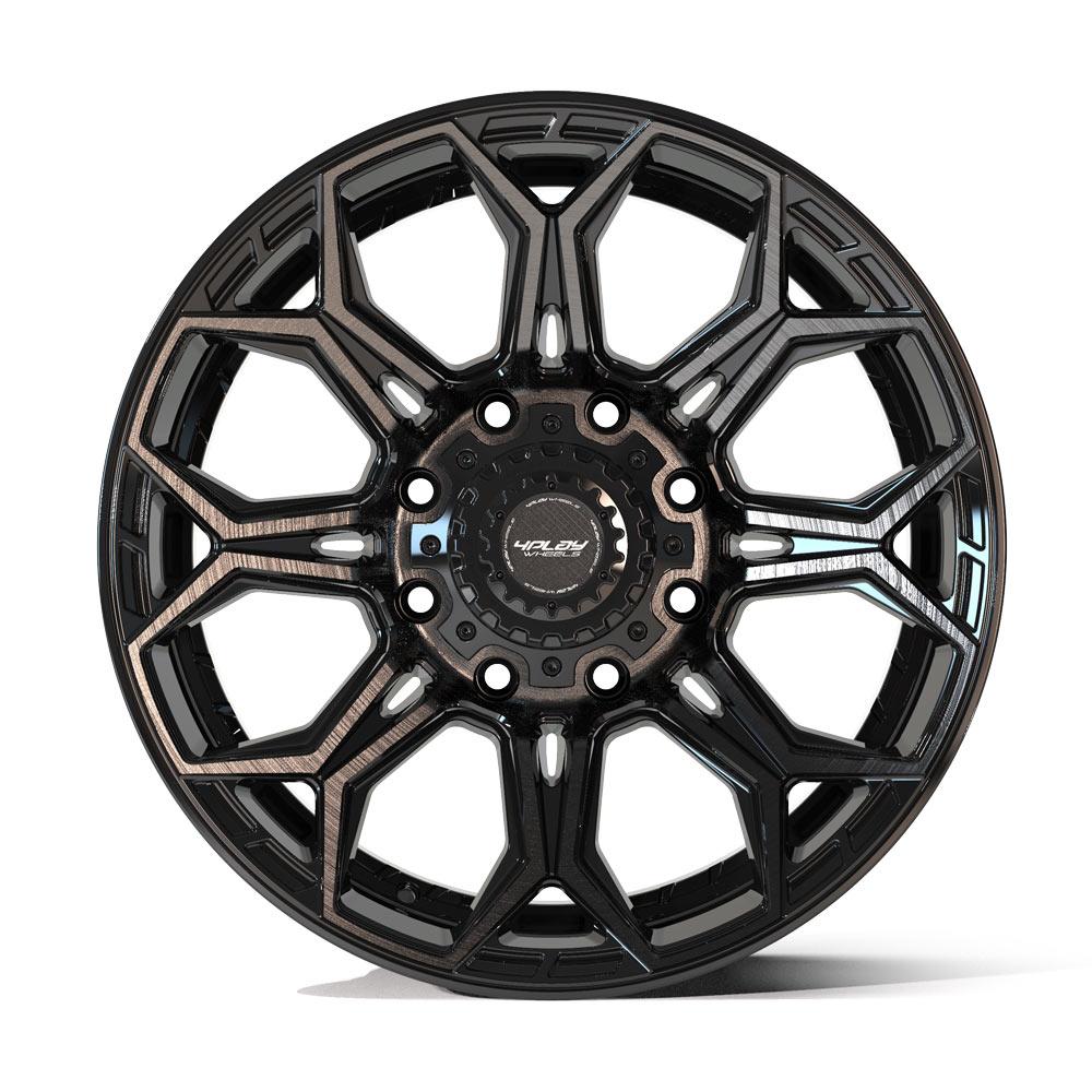 4PLAY Gen3 20x9 8x6.5" Gloss Black w/ Brushed Face & Tinted Clear for GMC Ram