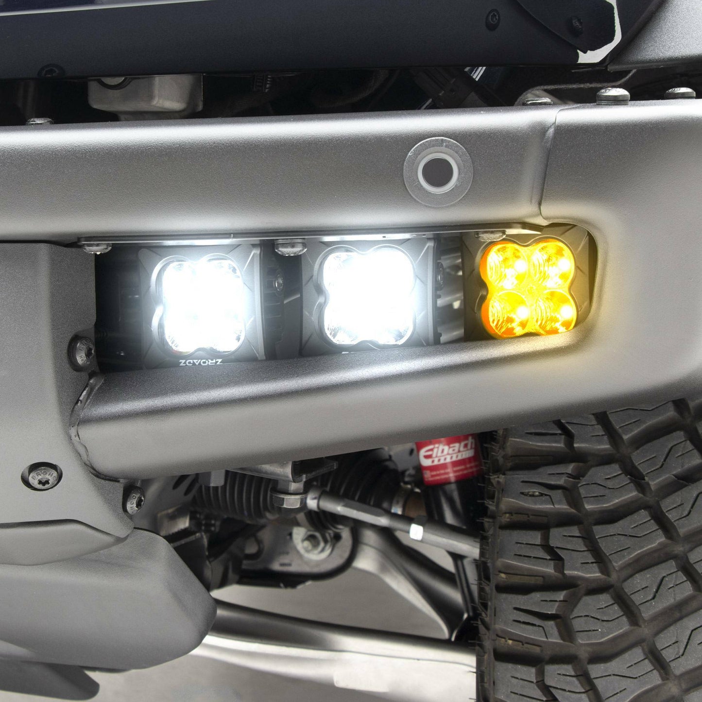 ZROADZ Front Bumper Fog LED KIT, Includes (2) 3 inch Amber LED Pod Lights and (4) 3 inch White LED Pod Lights For 2021-2024 Ford Bronco Z325401-KITAW