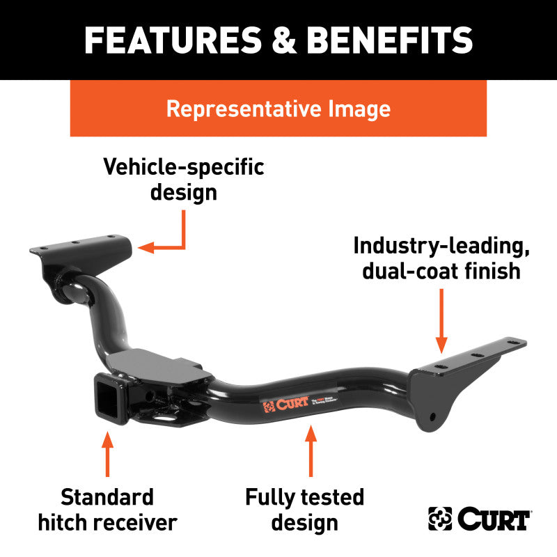Curt 13493 Fits 2021-2024 Ford Bronco Class 3 Trailer Hitch w/ 2" Reciever
