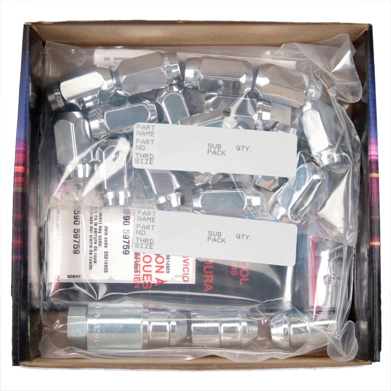 McGard Chrome Cone Seat Wheel Installation Kit for 6 Lug Vehicles (M12 x 1.5 Thread Size); Set of 20 Lug Nuts, 4 Wheel Locks, 1 Key & 1 Key Storage Pouch For 2021-2024 Ford Bronco 84657