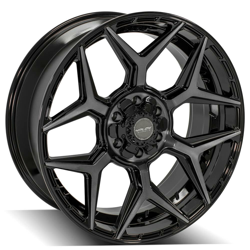 4PLAY Gen3 22x9 6x135mm & 6x5.5" Gloss Black Brushed Face Tinted Clear for 2021-2023 Ford Bronco