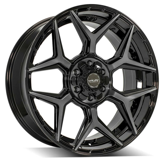 4PLAY Gen3 22x9 6x135mm & 6x5.5" Gloss Black Brushed Face Tinted Clear for Chevy