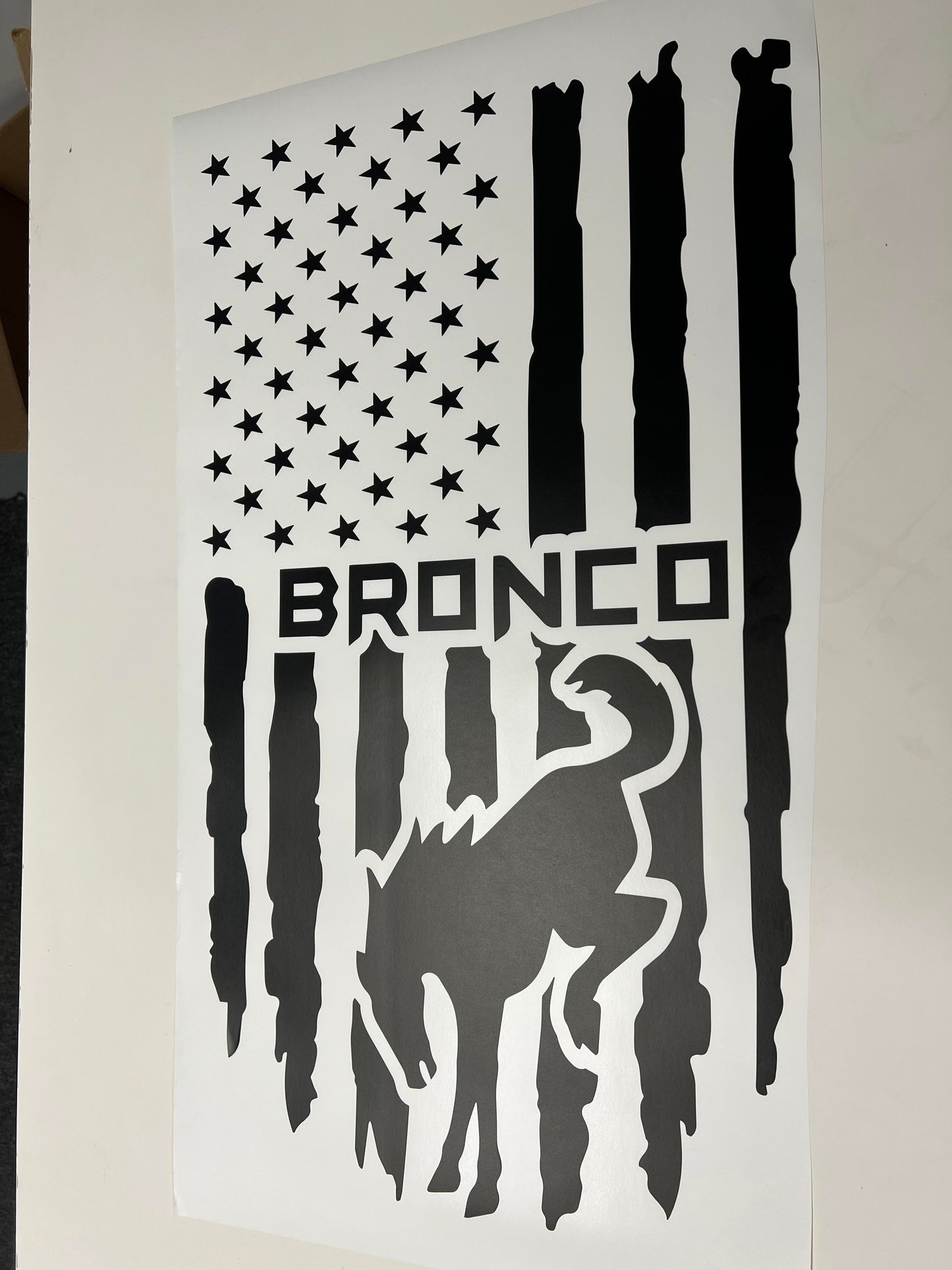 2021-2024 Ford Bronco Logo American Flag Hood Decal