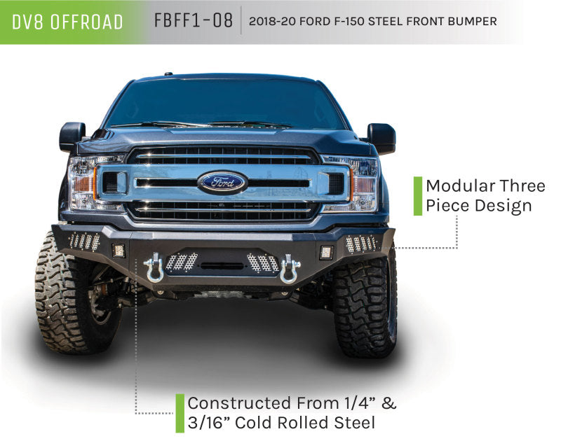 Ford F-150 Front Bumper With Light Holes 18-20 Ford F-150 F
