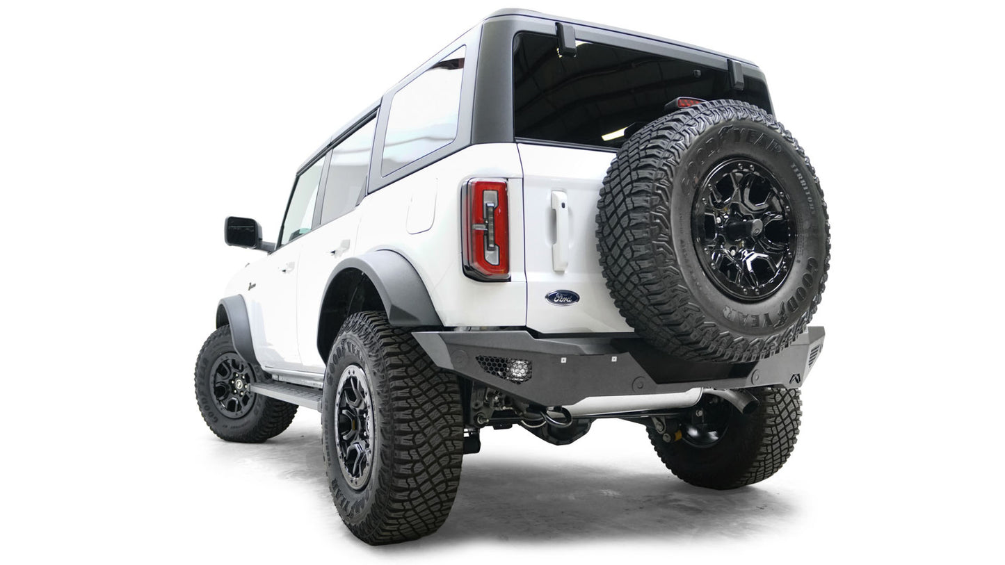 Fab Fours® Standard Full Width Black Powder Coat Rear HD Bumper For 2021-2023 Ford Bronco FB21-Y5252-1