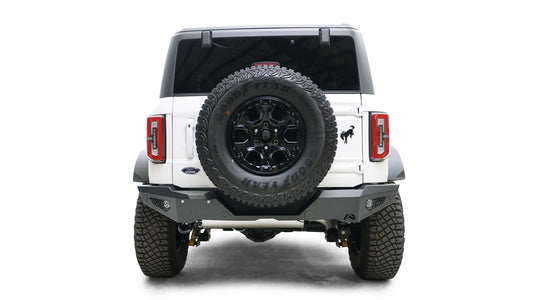 Fab Fours® Standard Full Width Black Powder Coat Rear HD Bumper For 2021-2023 Ford Bronco FB21-Y5252-1