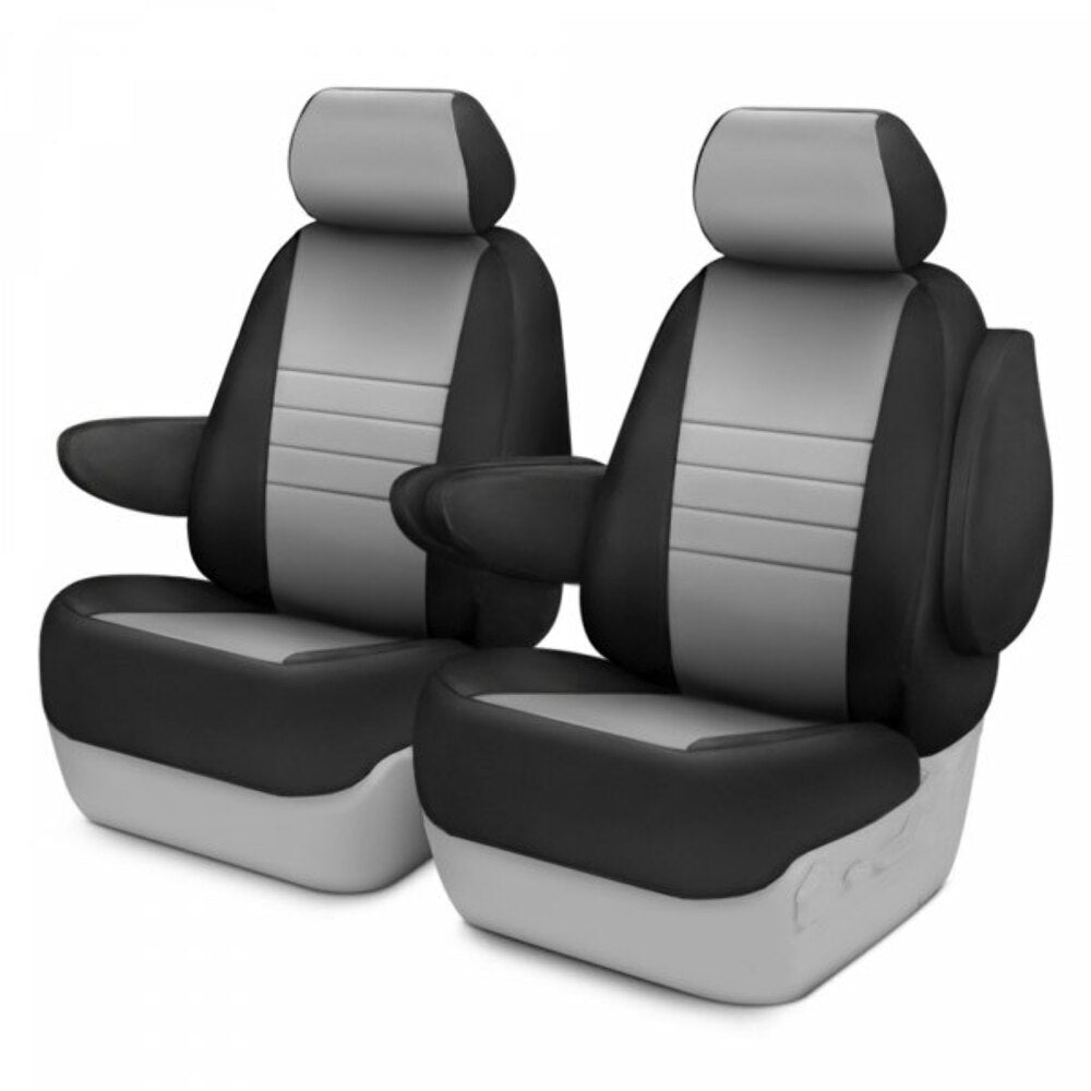 Fia Neoprene Custom Fit 1st Row Black and Gray Seat Covers For 2021-2024 Ford Bronco NP97-69