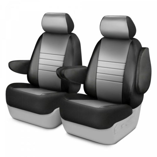 Fia LeatherLite 1st row Black & Gray Custom Seat Cover Fits 2021-2024 Ford Bronco SL67-69 GRAY
