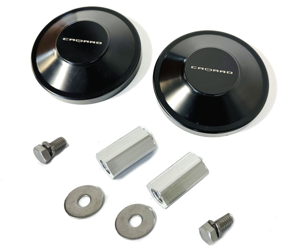 For 2016-2024 Camaro Billet Aluminum Engine Strut Covers Set w/CAMARO Logo