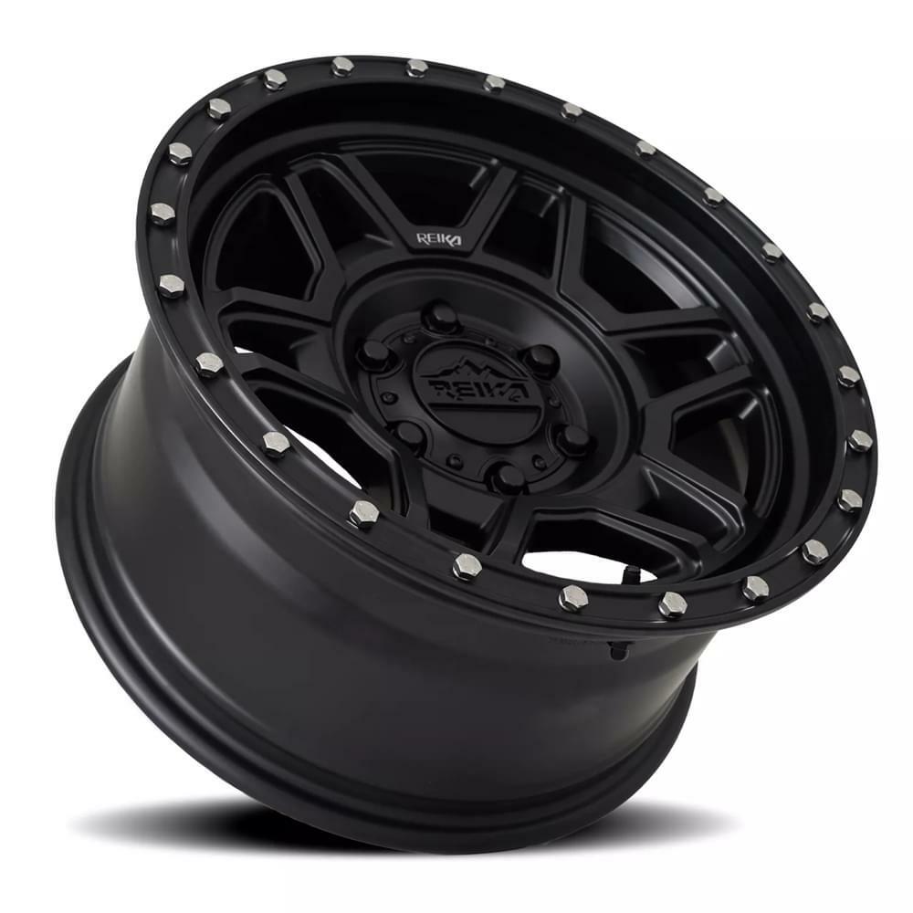 Reika Wheel 17X9 6X139.7 -12 HB 106.1 R40 Satin Black for Bronco 4Runner Tacoma