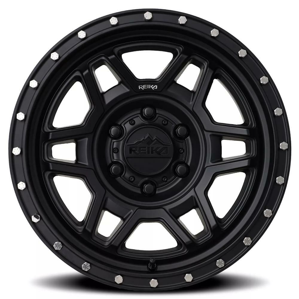 Reika Wheel 17X9 6X139.7 -12 HB 106.1 R40 Satin Black for Bronco 4Runner Tacoma