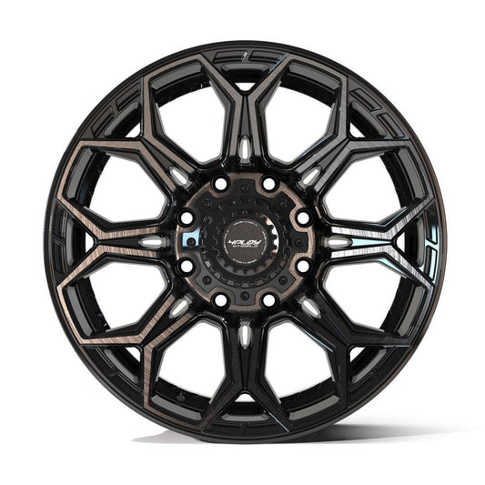 4PLAY Gen3 20x9 8x180mm Gloss Black w/ Brushed Face & Tinted Clear for Chevy