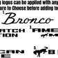 2021-2023 Ford Bronco Rocker Door Vinyl Pinstripes Package