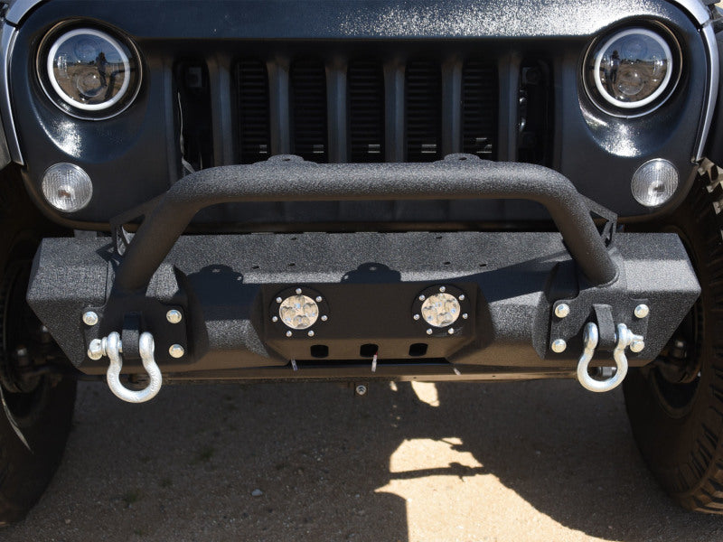 Jk Front Bumper W/Led Lights 07-18 Jk Steel Mid Length Stubby W/Winch Plate