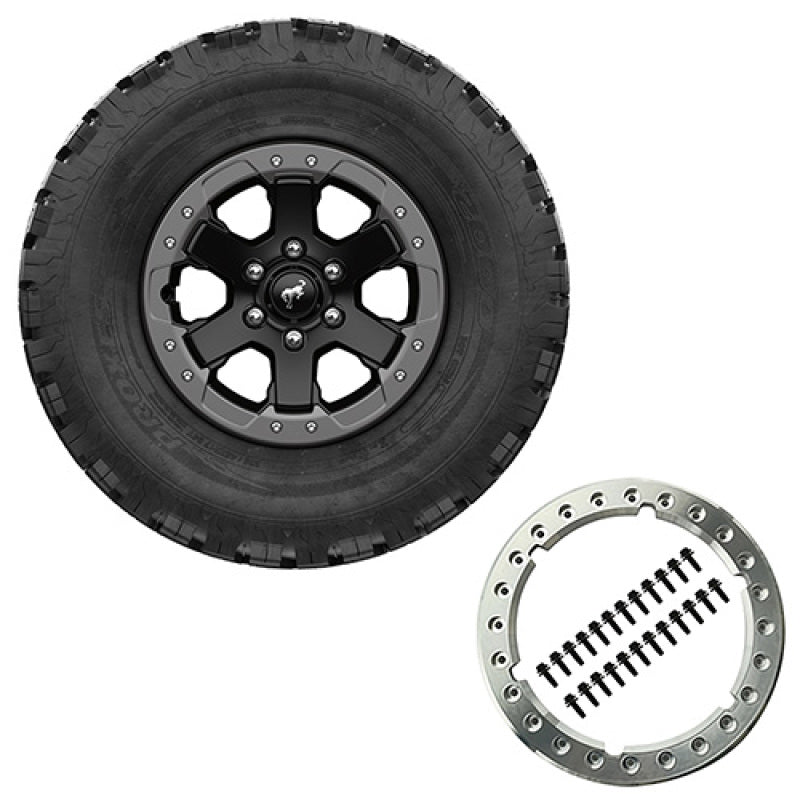 Ford Racing M-1007-DC17B Fits 2021-2024 Ford Bronco 17" x 8.0" Beadlock Wheel Kit - Badlands