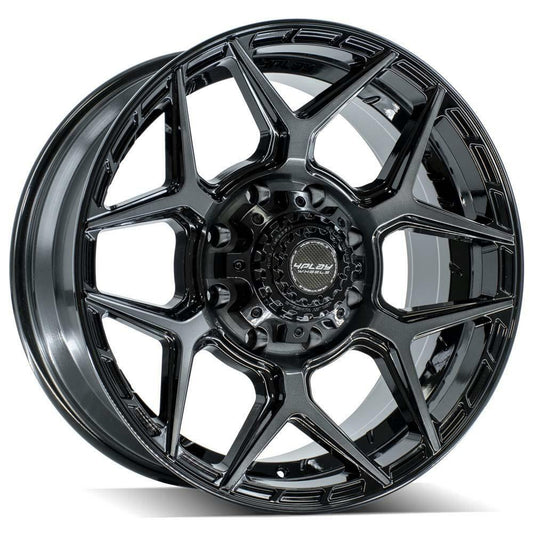 4PLAY Gen3 20x9 8x180mm Gloss Black w/ Brushed Face & Tinted Clear for Chevy