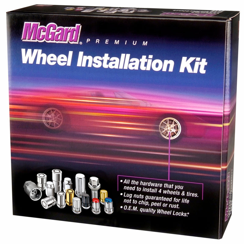 McGard Chrome Cone Seat Wheel Installation Kit for 6 Lug Vehicles (M12 x 1.5 Thread Size); Set of 20 Lug Nuts, 4 Wheel Locks, 1 Key & 1 Key Storage Pouch For 2021-2023 Ford Bronco 84657