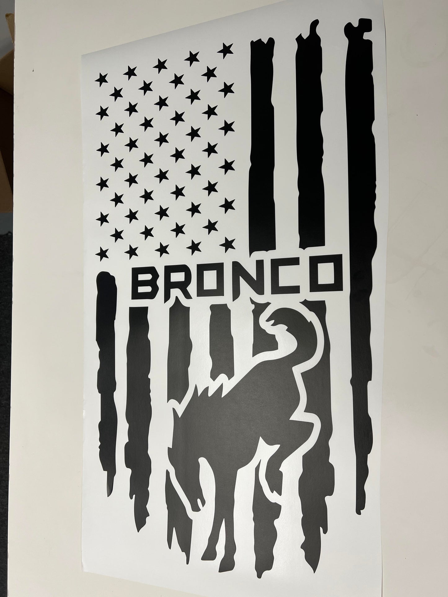 2021-2023 Ford Bronco Logo American Flag Hood Decal