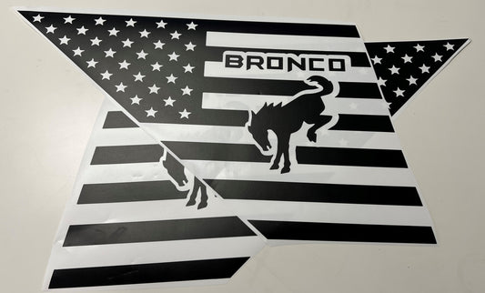 US American Flag with Horse Fits 21-23 Ford Bronco Sport Rear Side Window Decal