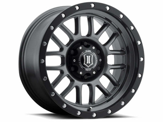 ICON 1217858347GM Fits 2021-2024 Ford Bronco Gun Metal Alpha 17x8.5 6x5.5 Wheel