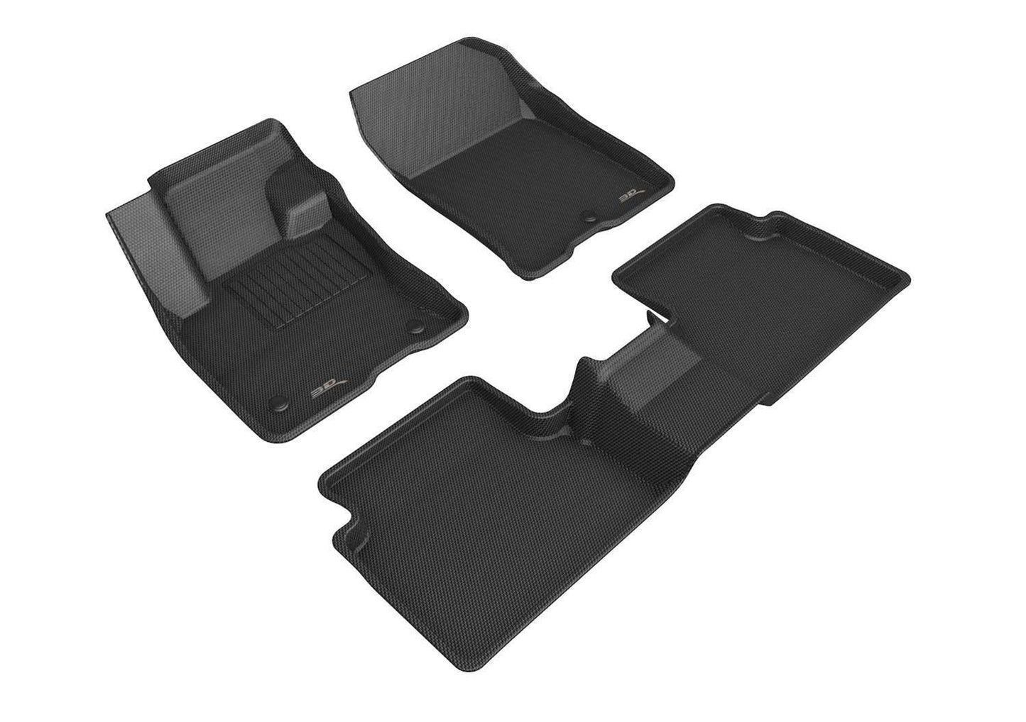 3D Maxpider L1fr14301509 Custom Fit Kagu Floor Mat Fits 2021-2024 Ford Bronco Sport Complete Set/Black