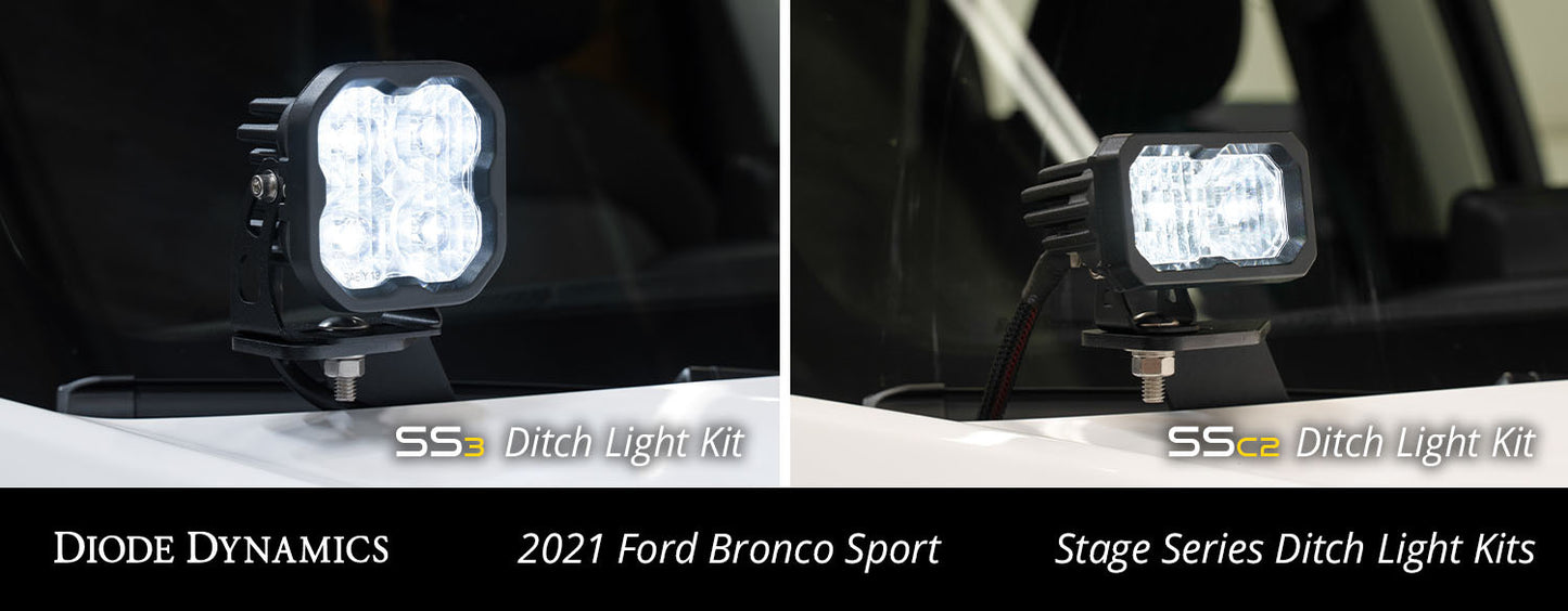Diode Dynamics DD7138 2021-2023 Ford Bronco SS3 LED Ditch Light Kit