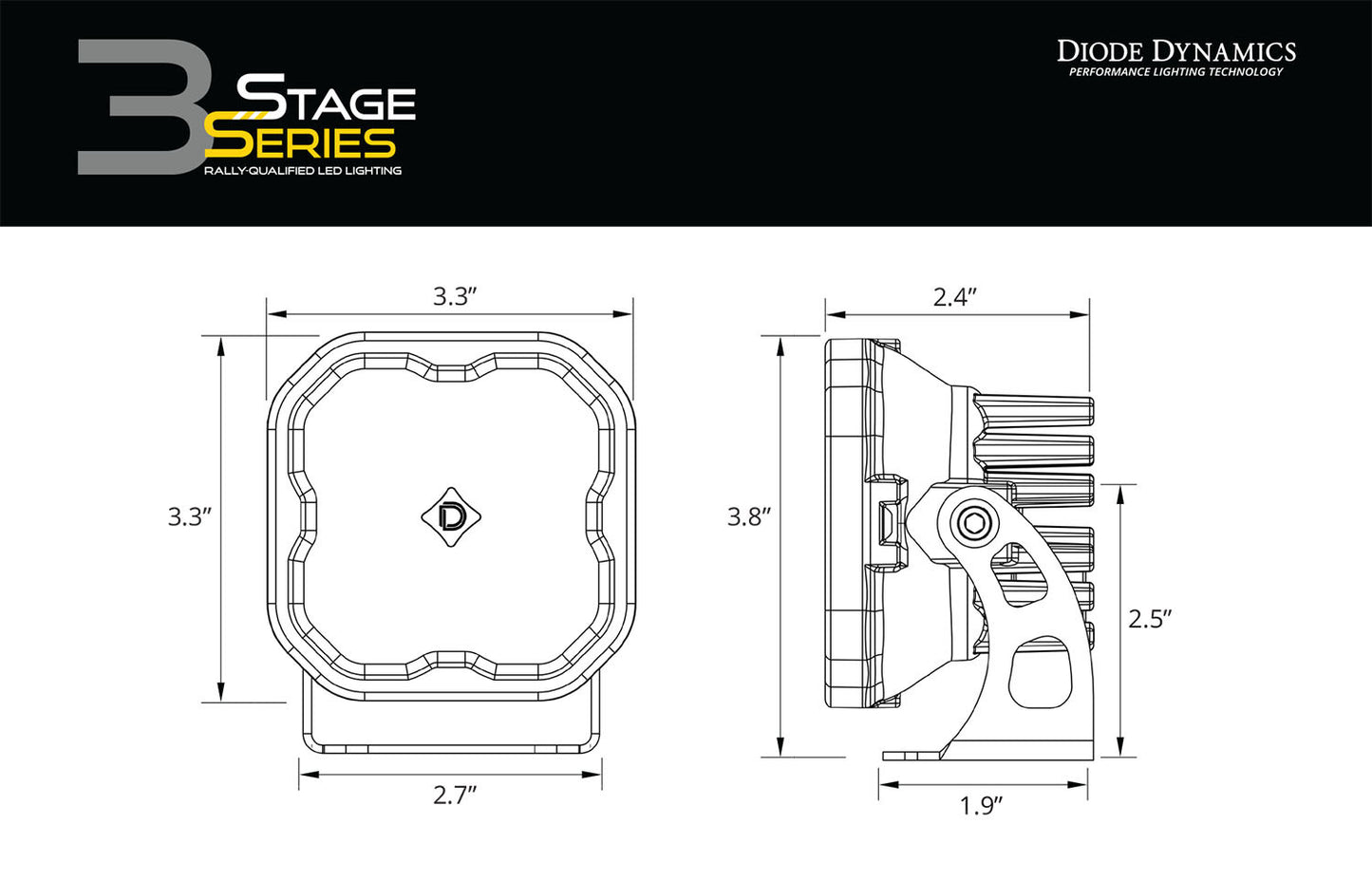 Diode Dynamics DD7185 2021-2023 Ford Bronco SS3 LED Ditch Light Kit