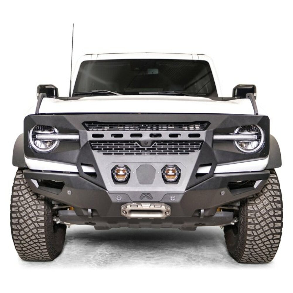 Fab Fours® Grumper Full Width Black Powder Coat Front Winch HD Bumper For 2021-2023 Ford Bronco GR5200-1