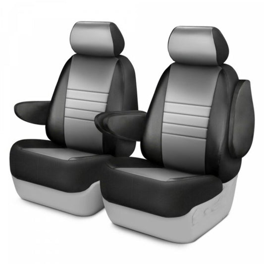 Fia LeatherLite 1st row Black & Gray Custom Seat Cover Fits 2021-2023 Ford Bronco SL67-69 GRAY