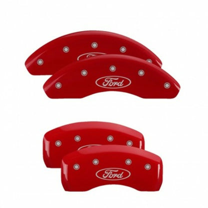 MGP 10255SFRDRD Fits 2021-2023 Bronco Sport Red Finish Oval Logo Caliper Covers