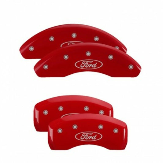 MGP 10255SFRDRD Fits 2021-2024 Bronco Sport Red Finish Oval Logo Caliper Covers
