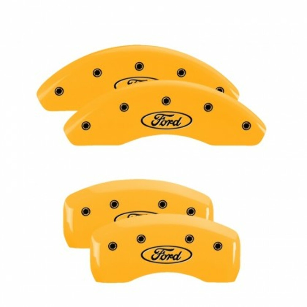 MGP 10255SFRDYL Fits 2021-2023 Bronco Sport Yellow Finish Oval Logo Caliper Covers