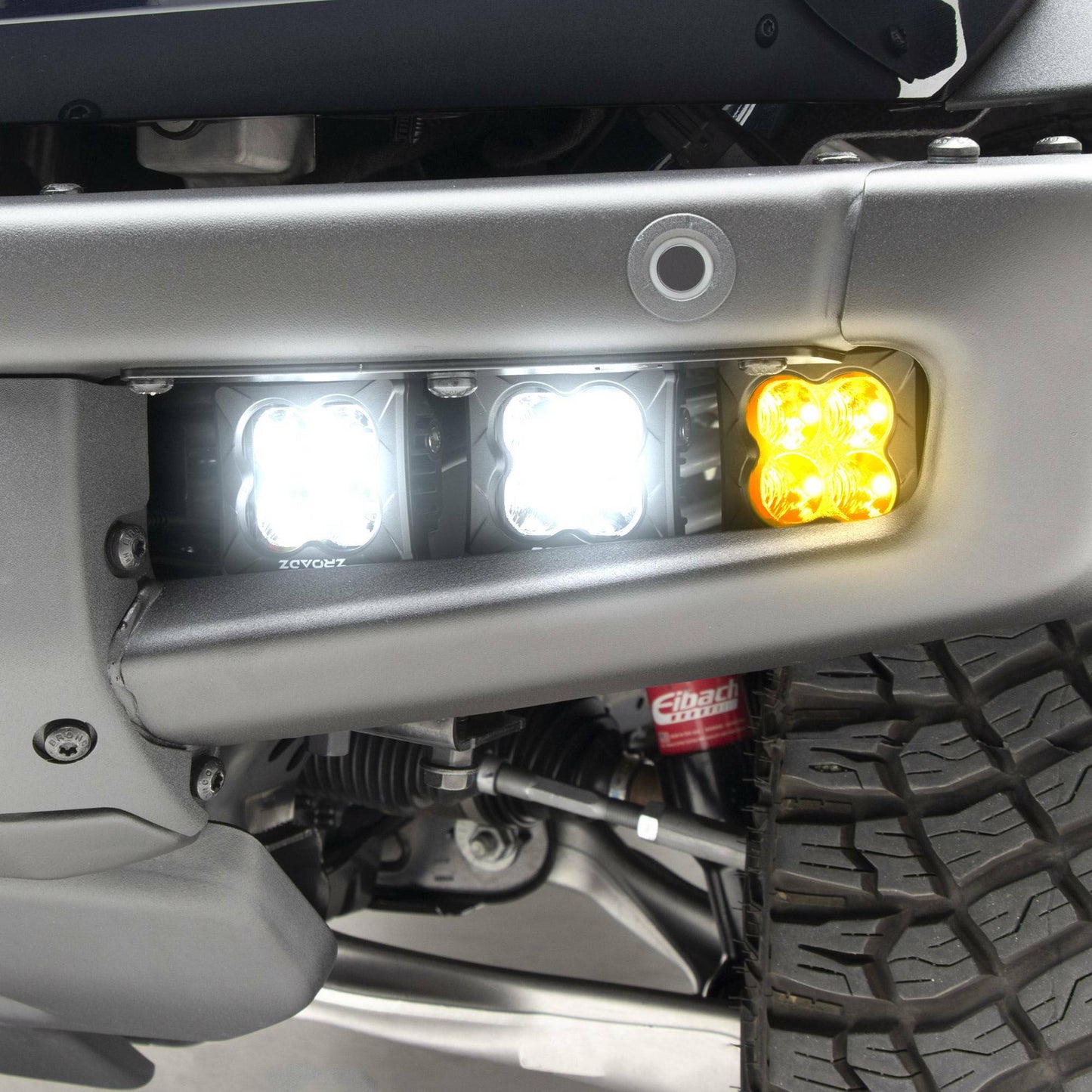 ZROADZ  Front Bumper Fog LED KIT, Includes (2) 3 inch Amber LED Pod Lights and (4) 3 inch White LED Pod Lights For 2021-2023 Ford Bronco Z325401-KITAW
