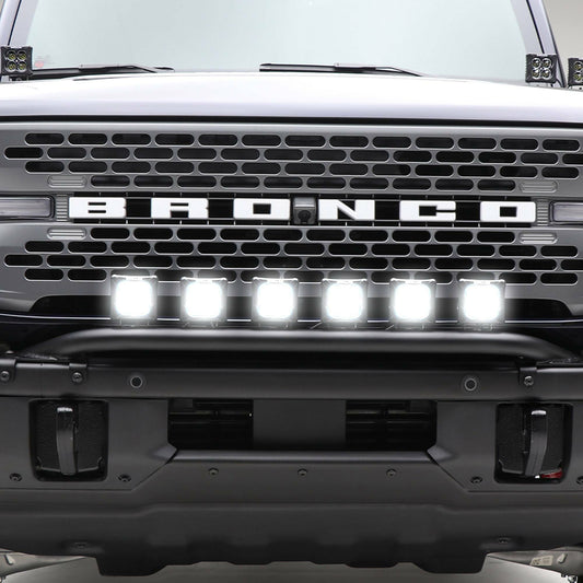 ZROADZ Front Bumper Top LED KIT, Includes (6) 3 inch ZROADZ LED Light Pods For 2021-2023 Ford Bronco Z325431-KIT