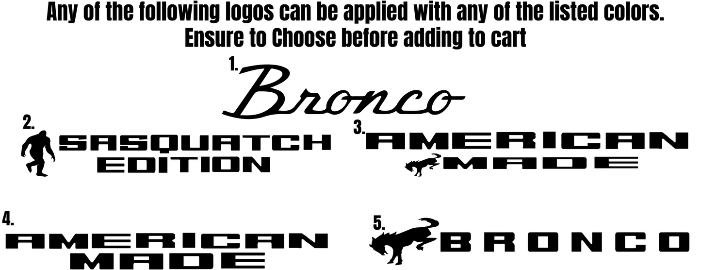 Fits 2021-2023 Ford Bronco Sport and Full Size 2 Door Sill Decal Full Set