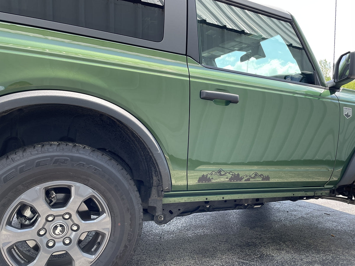 2021-2023 Ford Bronco Rocker Door Vinyl Stripes Package - Mountain Style